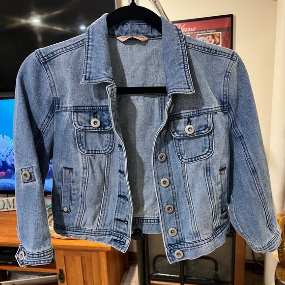 Upcycled Embroidered Denim Jacket with Angel Wings - Picture 3 of 8